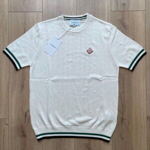 LARGE NWT CASABLANCA MEN'S WHITE CREWNECK T-SHIRT